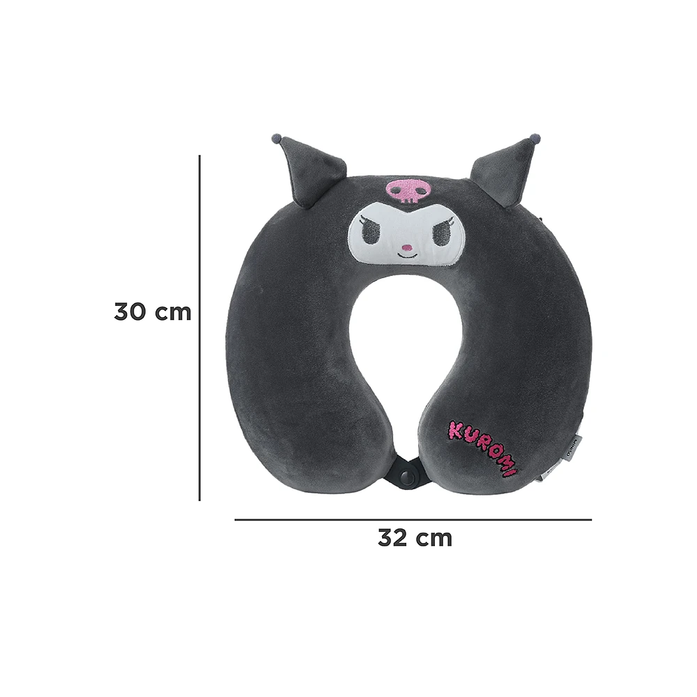 Almohada De Viaje Sanrio Kuromi Memory Foam Gris 32x30 cm