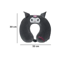 Almohada De Viaje Sanrio Kuromi Memory Foam Gris 32x30 cm