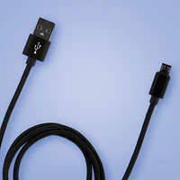 Cable De Carga Super Rápida Y Datos Tipo C Reforzado En Nailon Negro 1 m 18W