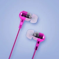 Audífonos De Cable Colored Metal Rosas 120 cm 3.5 mm