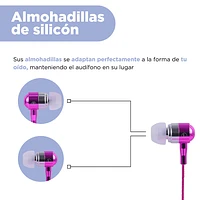 Audífonos De Cable Colored Metal Rosas 120 cm 3.5 mm