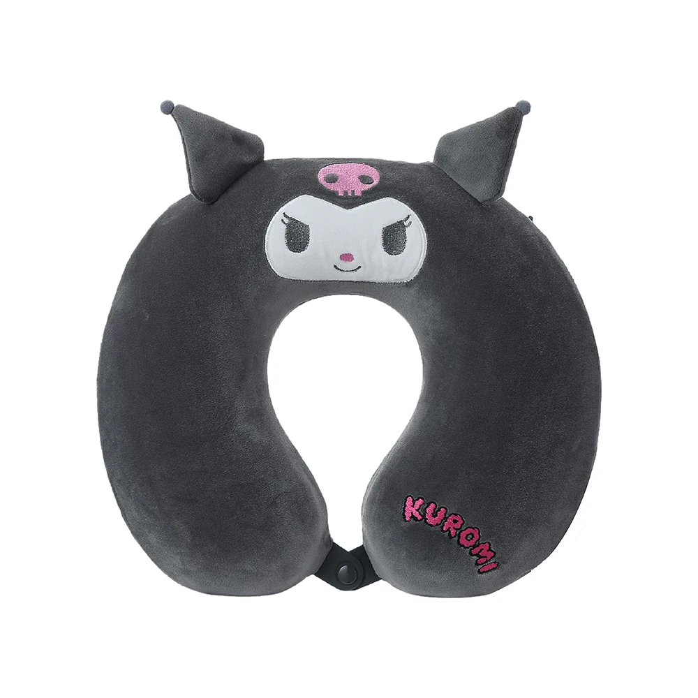 Almohada De Viaje Sanrio Kuromi Memory Foam Gris 32x30 cm