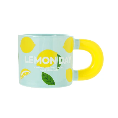 Taza Lemon Day Cerámica Azul 290 ml