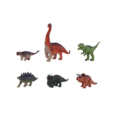 Set Figuras Dinosaurios Sintéticos 7x6.7 cm 6 Piezas