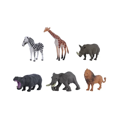 Set Figuras Animales De La Jungla Sintéticos 7x7 cm 6 Piezas