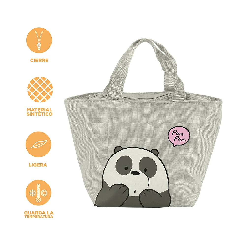 Lonchera We Bare Bears Panda     Gris 27.5x19 cm