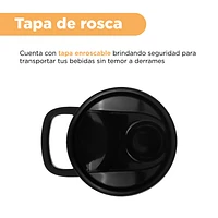 Cilindro Deportivo Con Contenedor Plástico  Negro 650 ml