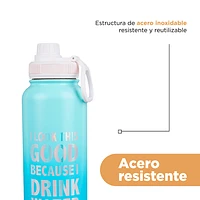 Termo Gran Capacidad Acero Inoxidable Azul 1 L