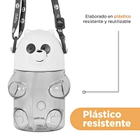 Cilindro We Bare Bears Panda Con Correa Desmontable Plástico 600 ml