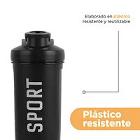 Cilindro Deportivo Con Contenedor Plástico  Negro 650 ml