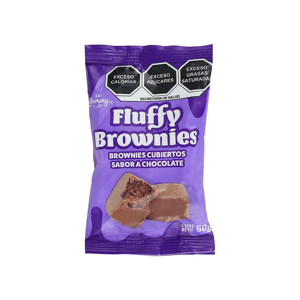 Fluffy Brownies Cubiertos Con Chocolate 60 gr