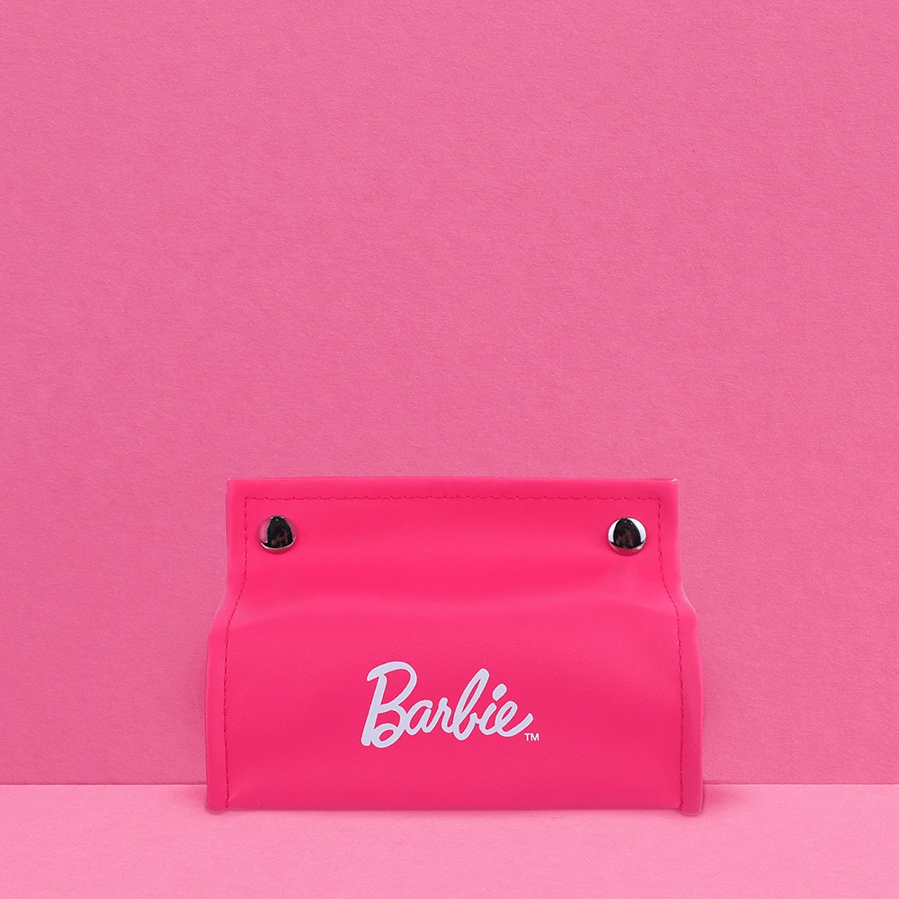 Funda Para Caja De Pañuelos Barbie PVC Rosa 18x11x15 cm