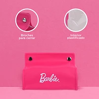 Funda Para Caja De Pañuelos Barbie PVC Rosa 18x11x15 cm