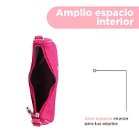 Bolso De Hombro Barbie Tipografía De Pedrería 100% Poliéster Rosa 22x5x15 cm