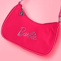 Bolso De Hombro Barbie Tipografía De Pedrería 100% Poliéster Rosa 22x5x15 cm