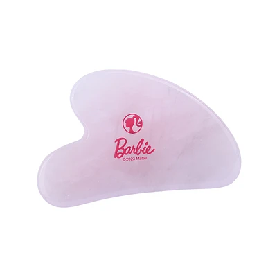 Masajeador Facial Barbie Gua Sha Piedra Rosa 8.3x5 cm