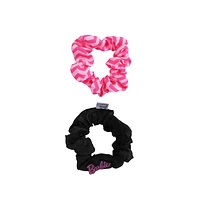 Set Donas Para Cabello Barbie 100% Poliéster Negra, Rosa 8 cm 2 Piezas