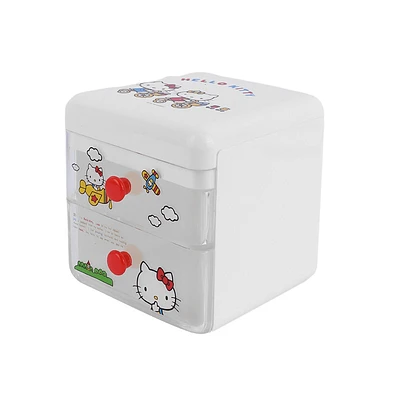 Organizador De Escritorio Sanrio Hello Kitty Con Cajones Sintético Blanco 11.5x11.5x12 cm