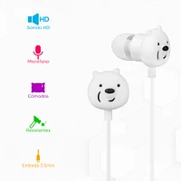 Audífonos De Cable We Bare Bears Polar 3.5 mm Blancos 1.2 m