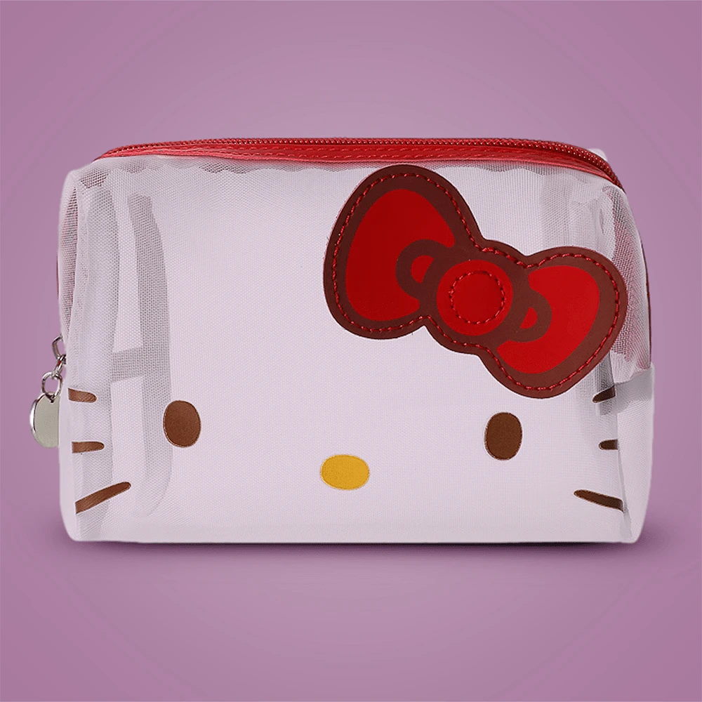 Cosmetiquera Sanrio Hello Kitty Rectangular Malla Roja 17x10x7 cm