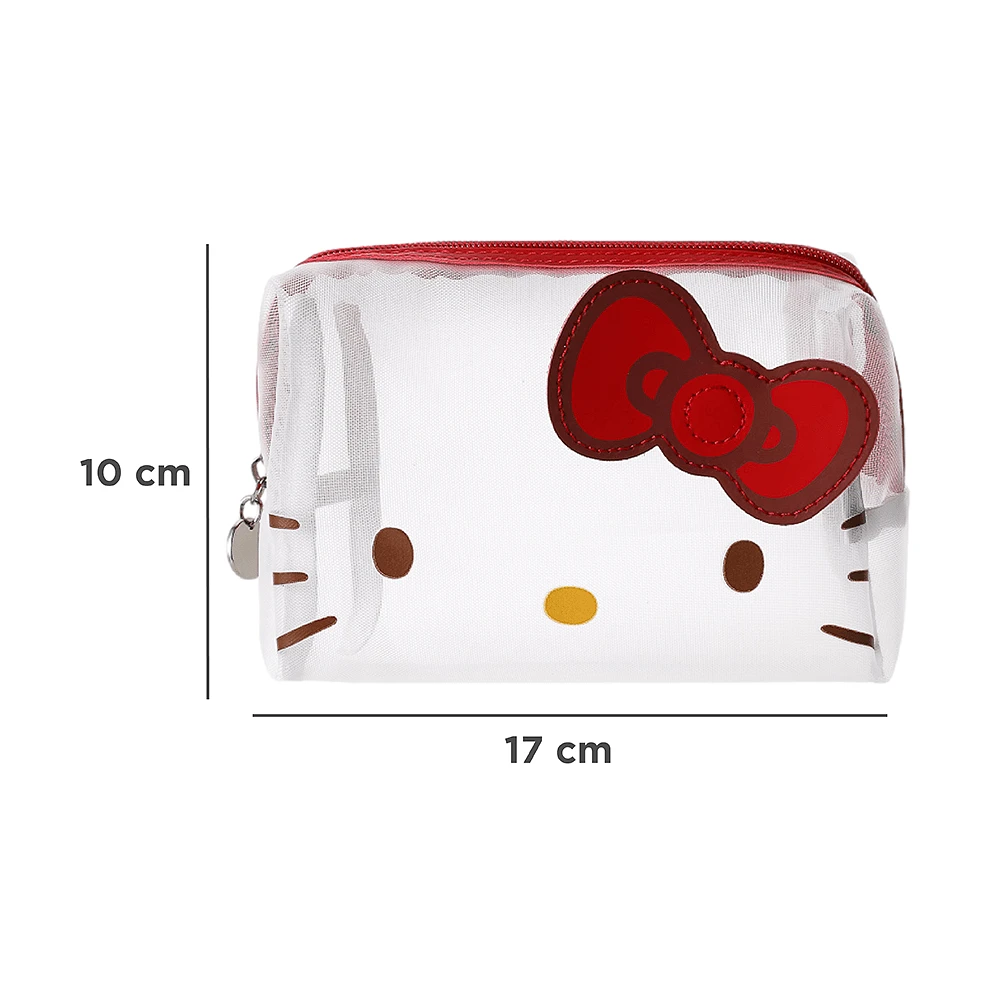 Cosmetiquera Sanrio Hello Kitty Rectangular Malla Roja 17x10x7 cm