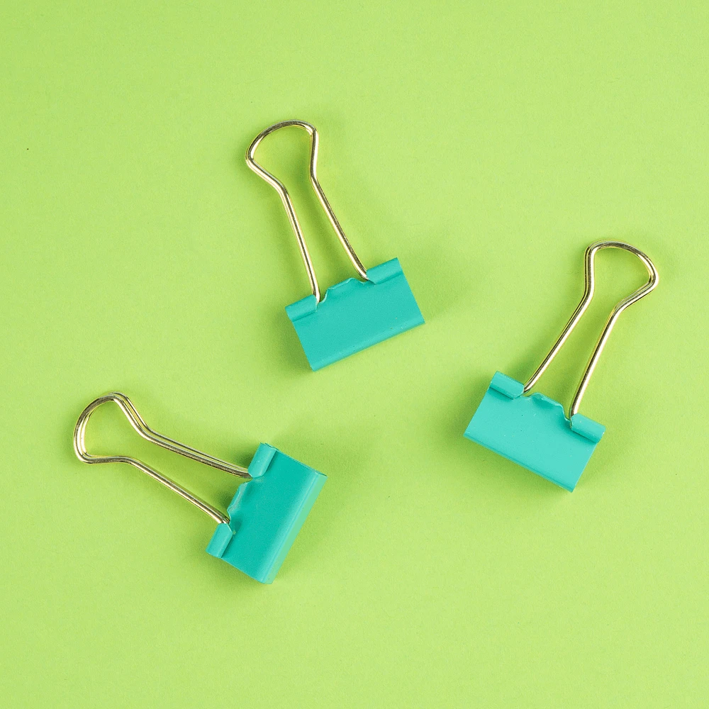 Set Clips Para Carpeta Verde Menta 15 Piezas