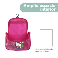 Neceser De Viaje Impermeable Hello Kitty Con Gancho Sintética Rosa 23x13x15 cm