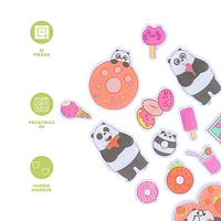 Plantilla De Stickers We Bare Bears Panda 16 Piezas