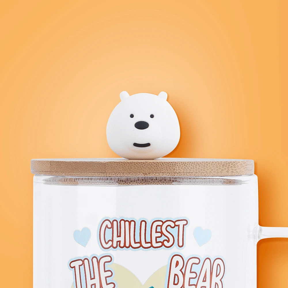 Taza Con Tapa We Bare Bears Polar Vidrio 440 ml