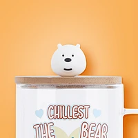 Taza Con Tapa We Bare Bears Polar Vidrio 440 ml