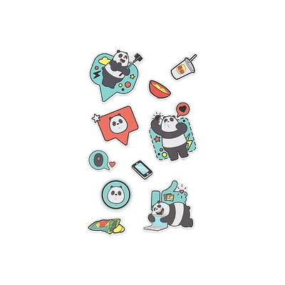 Plantilla De Stickers We Bare Bears Panda 3D 10 Piezas