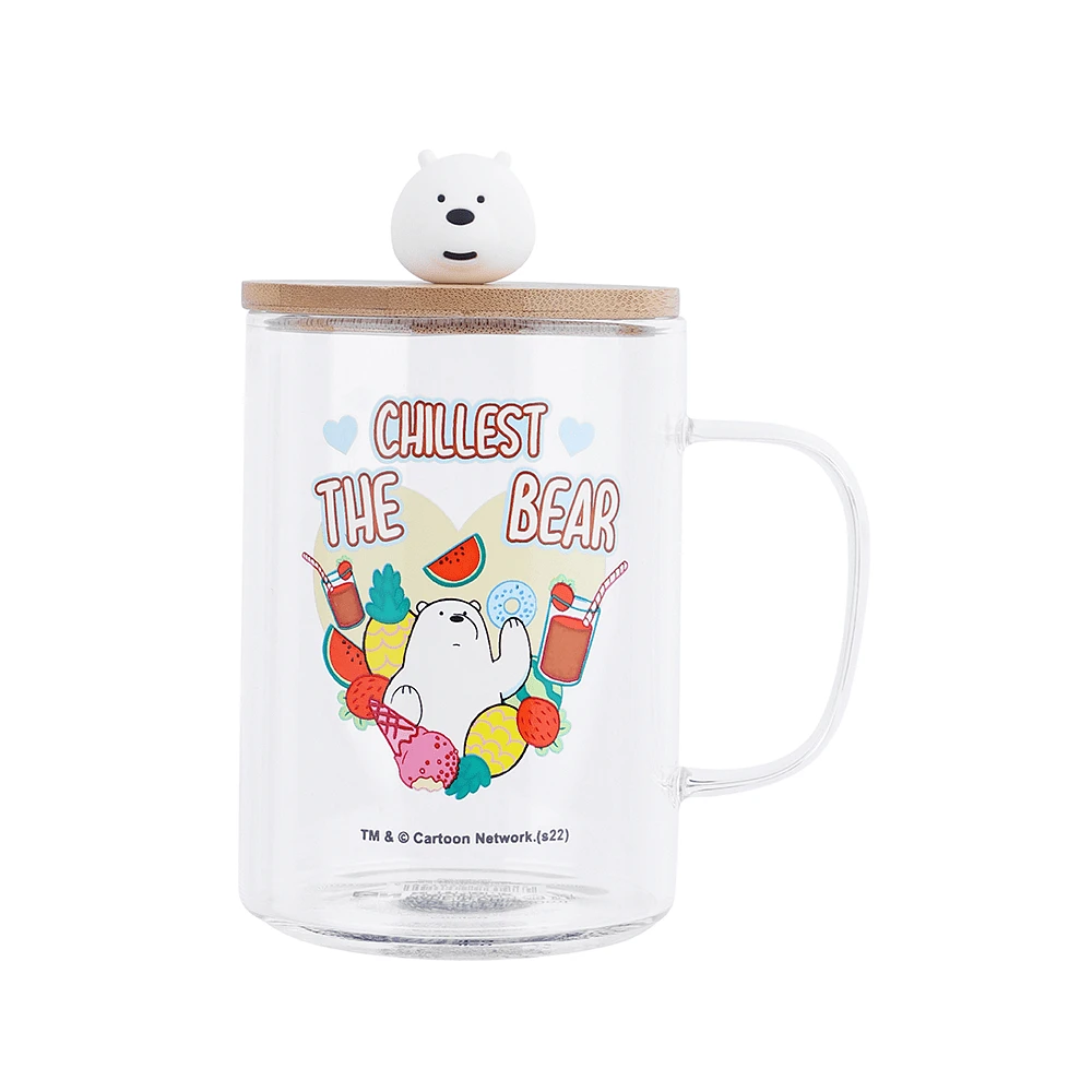 Taza Con Tapa We Bare Bears Polar Vidrio 440 ml