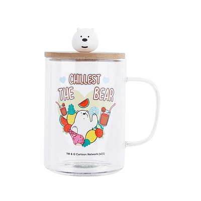 Taza Con Tapa We Bare Bears Polar Vidrio 440 ml