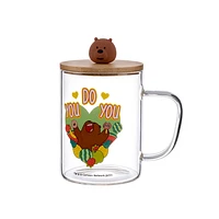 Taza Con Tapa We Bare Bears Pardo Vidrio 440 ml