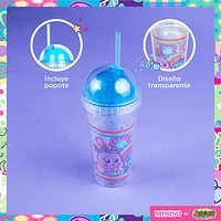 Vaso Con Tapa Y Popote Distroller Neonato Doble Capa Plástico 420 ml