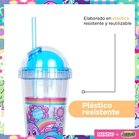 Vaso Con Tapa Y Popote Distroller Neonato Doble Capa Plástico 420 ml