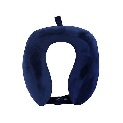 Almohada De Viaje Con Bordes Levantados  Memory Foam Azul 24x27 cm