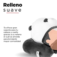 Almohada De Viaje Con Capucha  We Bare Bears Panda Felpa Negra 31x31 cm