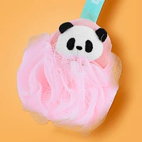 Esponja De Baño Panda Malla Rosa