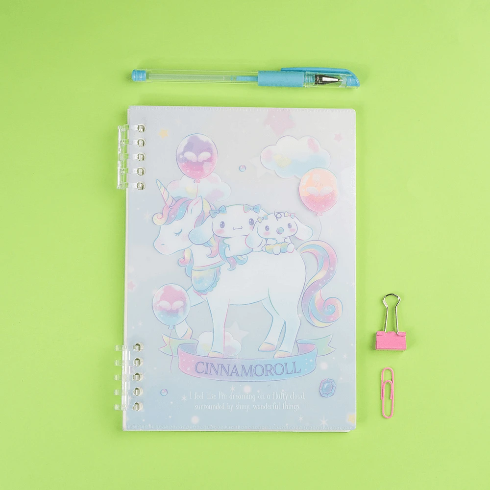 Libreta De Espiral Sanrio Cinnamoroll Pasta Suave 14.5x20.6 cm Rayas 48 Hojas