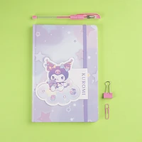 Libreta Sanrio Kuromi Pasta Dura Lila 13.2x20.4 cm Rayas 80 Hojas