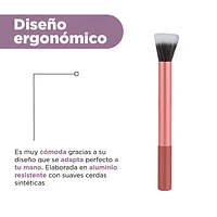 Brocha De Maquillaje Con Borde Plano Luxury Rosa