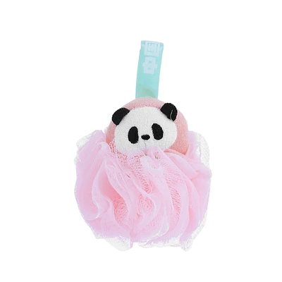 Esponja De Baño Panda Malla Rosa