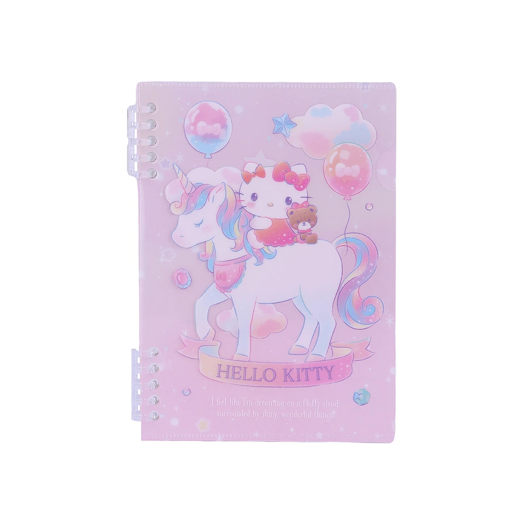 Libreta De Espiral Hello Kitty Pasta Suave 14.5x20.6 cm Rayas 48 Hojas