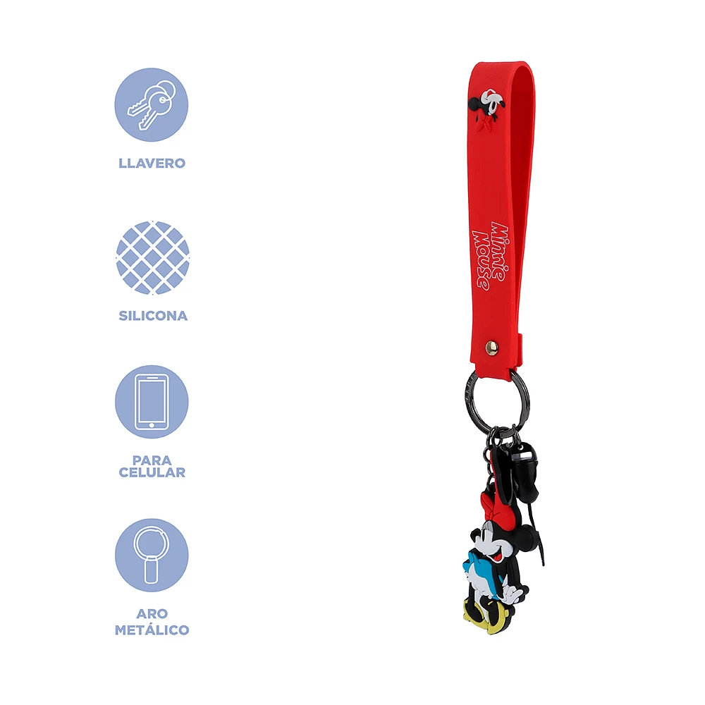 Accesorio Decorativo Para Celular Disney Minnie Mouse Silicona Rojo 21.5 cm