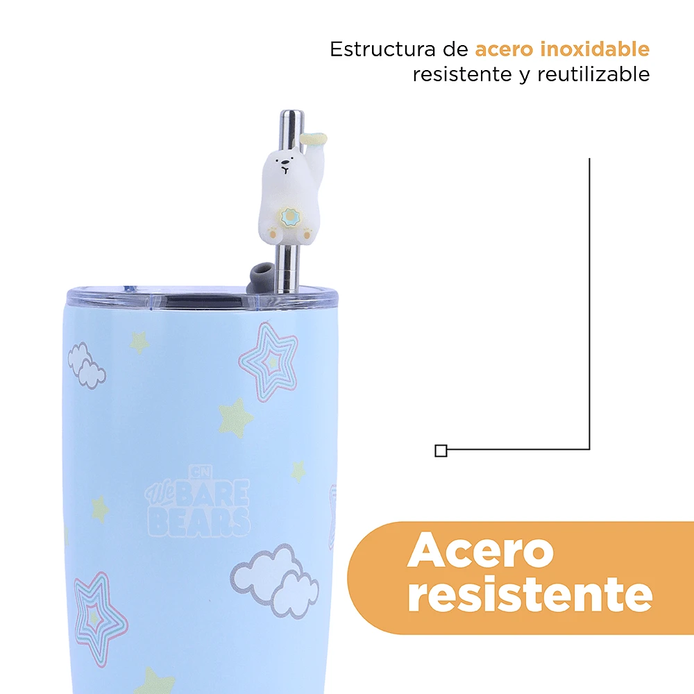 Vaso Con Tapa We Bare Bears Polar Acero Inoxidable 530 ml