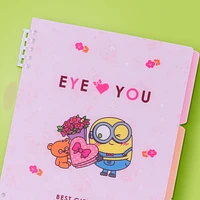 Libreta Minions Bob Pasta Suave Rosa 25x18.4 cm Rayas 50 Hojas