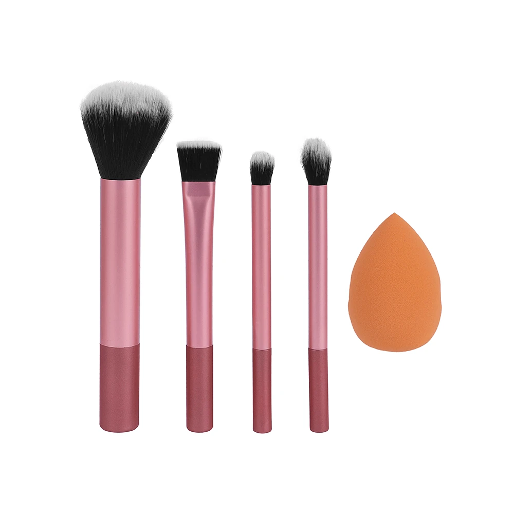 Kit Brochas De Maquillaje Luxury Rosas 5 Piezas