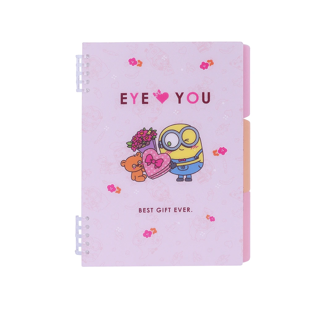 Libreta Minions Bob Pasta Suave Rosa 25x18.4 cm Rayas 50 Hojas