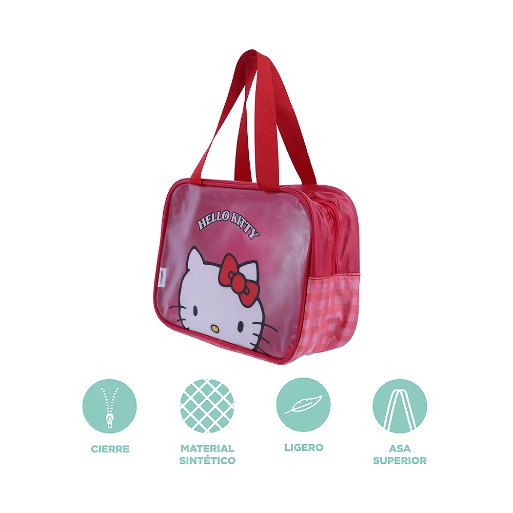 Neceser De Viaje Sanrio Hello Kitty Impermeable Sintético Rojo 25x10x18 cm